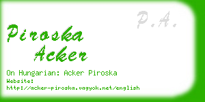 piroska acker business card